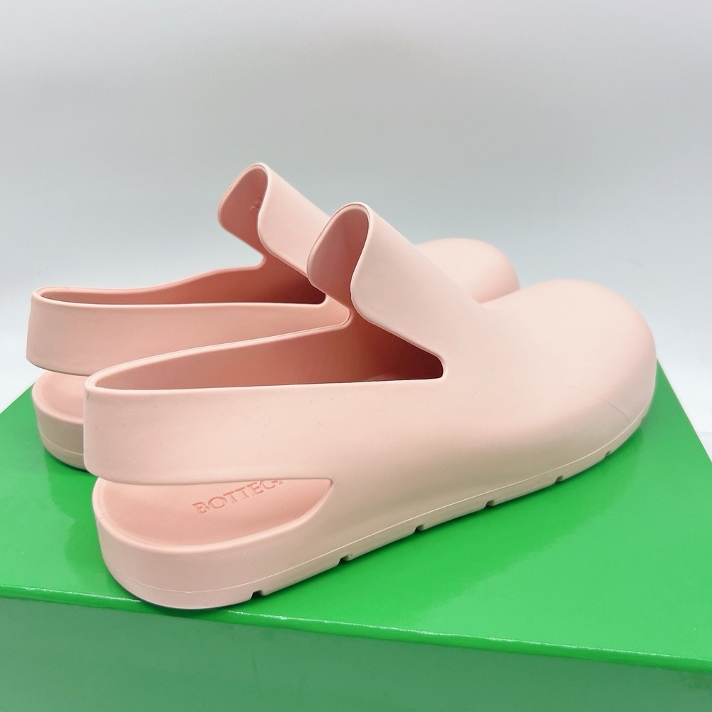 Bottega Veneta Puddle Sandals Peachy Pink Rubber Slingback Mule Clog Flats EU 38 - Picture 5 of 11